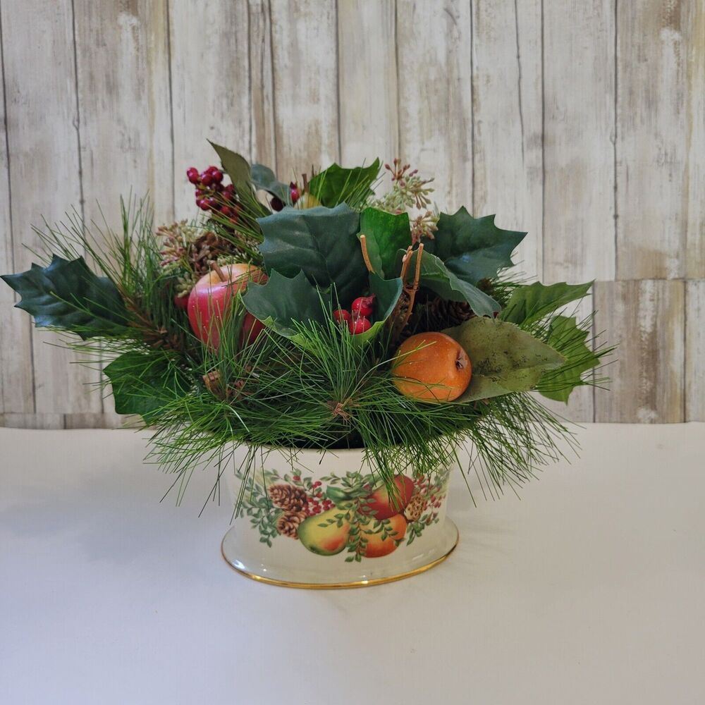 lenox williamsburg boxwood and pine Flower Planter 8 1/4" Pot